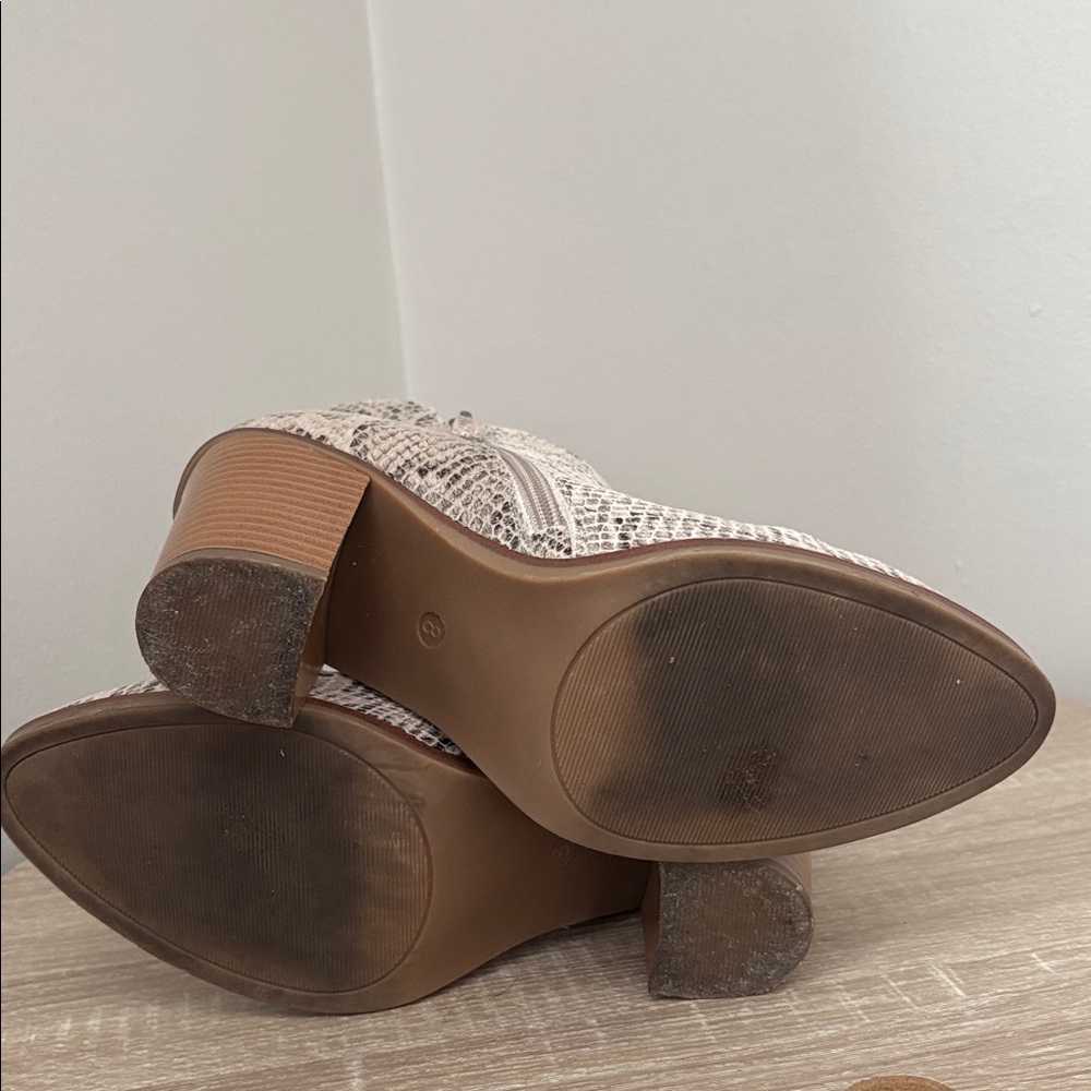 Maurices Beige Snakeskin Ankle Booties - Picture 4 of 4